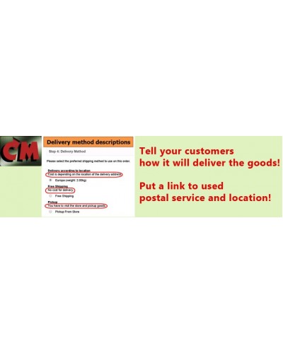 Shipping Delivery method descriptions in Checkout